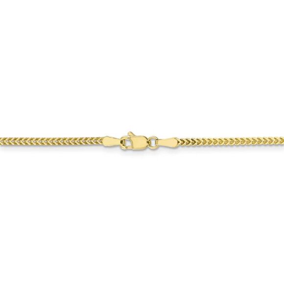 1.5mm 10k Yellow Gold Solid Franco Chain Necklace, 16 Inch - Picture 4 of 8